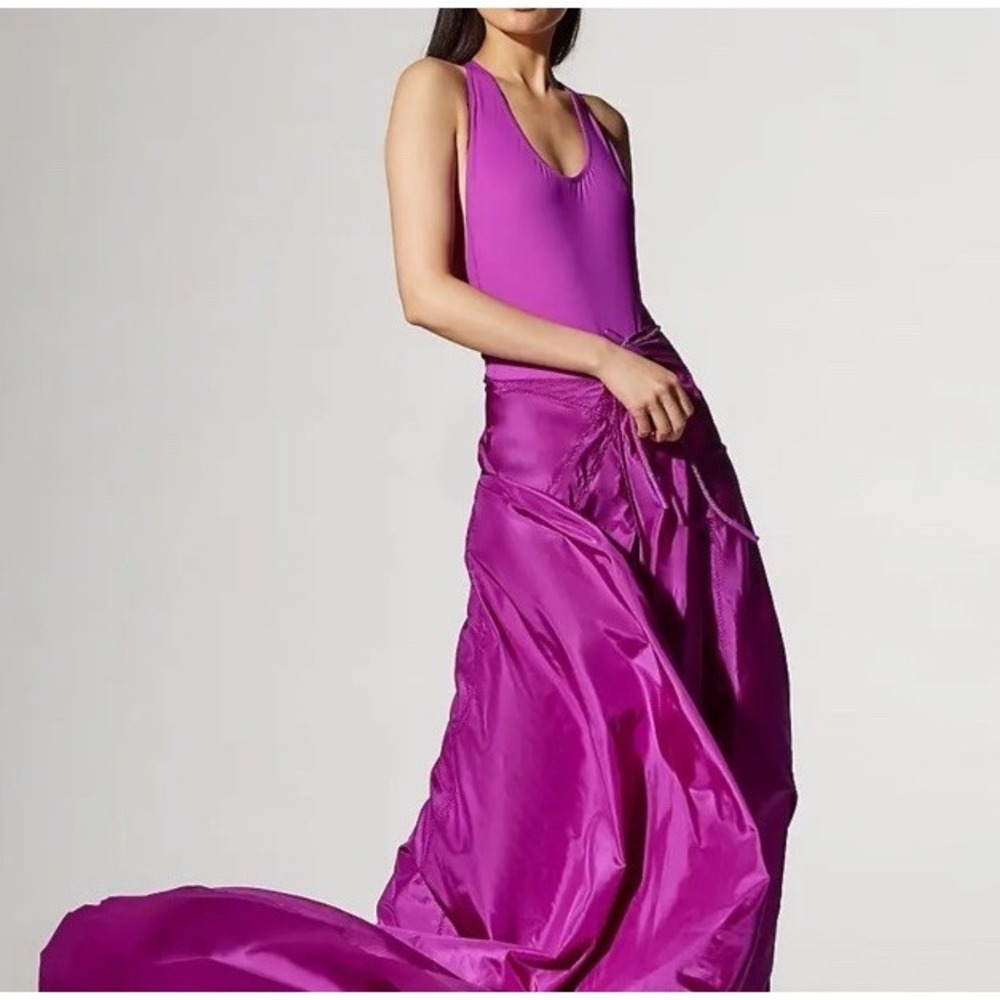 RALPH LAUREN Paityn Silk Taffeta Maxi Skirt Bright Berry Purple Label RUNWAY 6 - Picture 1 of 10